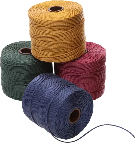 Miniatura 53 de The Beadsmith S-Lon Cordón para Cuentas – Cordón de Nylon Torcido de 0.5 mm para Ensartar, Paquete de 4, Mezcla de Neutrales Fríos, TEX210, 77