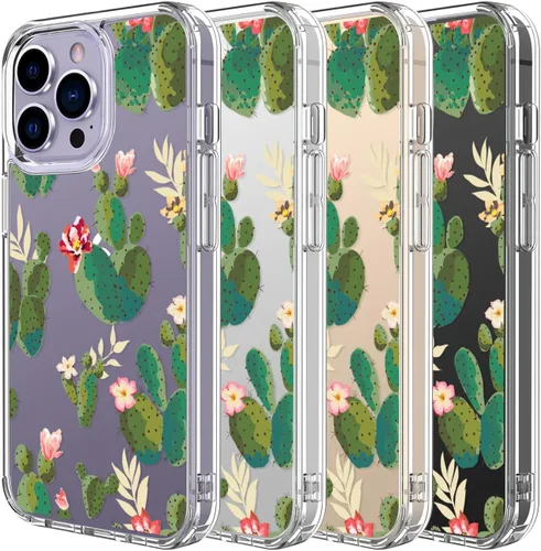 Miniatura 7 de LUHOURI Funda diseñada para iPhone 14 Pro Max con protector de pantalla, acrílico transparente para mujeres y niñas, funda protectora de ajuste