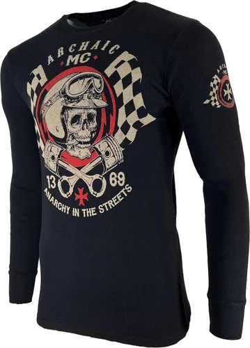 Miniatura 5 de Archaic by Affliction - Camisa térmica para hombre, inyector de combustible, color negro