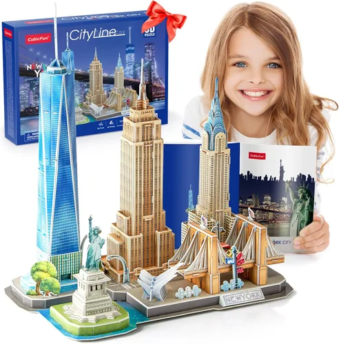Rompecabezas 3D para niños de 8 a 10 años, manualidades para niños de 8 a 12 años, horizonte de la ciudad de Nueva York, manualidades de