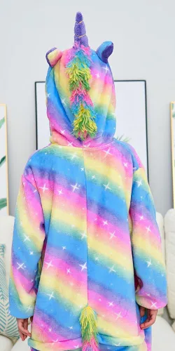 Miniatura 33 de Pijama de unicornio unisex para niños, enteritos para disfraz, Halloween