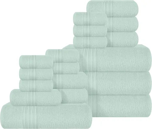 Miniatura 69 de BOUTIQUO Juego de 2 toallas de baño 100% algodón de 28 x 55 pulgadas, toallas de baño grandes ecológicas, compactas, de secado rápido, ligeras, Rosa