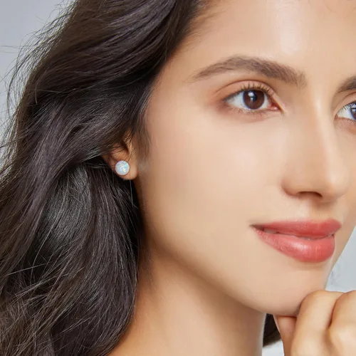Miniatura 54 de Natural Stone Stud Earrings for Women 8mm Sterling Silver Genuine Gemstone Earrings Handmade Sterling Silver Crystal Stud Earrings for Women