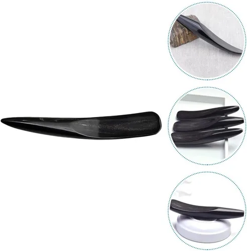 Miniatura 4 de Beaupretty Tabla de raspado de palo de masaje natural de 6.10 pulgadas, varilla de masaje de doble cara, masajeador de acupuntura para aliviar