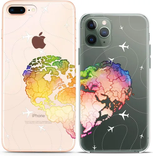 Miniatura 15 de Fundas a juego para parejas compatibles con iPhone 16 15 14 13 12 11 Pro Max Mini Xs X 6s 8 Plus 7+ Xr 10 SE 5 pares Kawaii Sweet Cute Slim Print