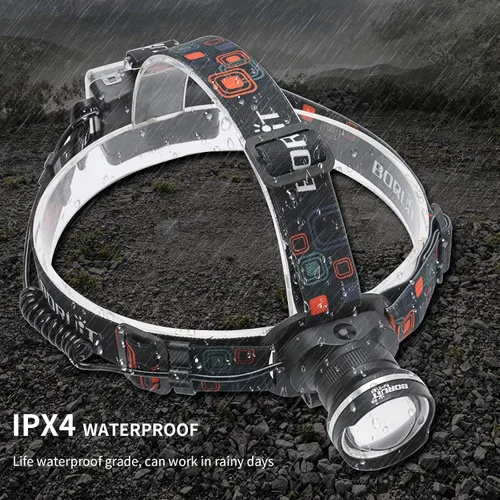 Miniatura 4 de BORUIT RJ-2166 Linterna frontal LED superbrillante con luz blanca, linterna frontal ajustable de 3 modos, linterna frontal impermeable IPX4, ideal