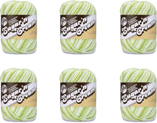Miniatura 12 de Lily Sugar'N Cream - Ovillo de camuflaje rosa de gran tamaño, paquete de 6 unidades de 3.00 oz/3 onzas, algodón, 4 medianos (peinado), 150 yardas