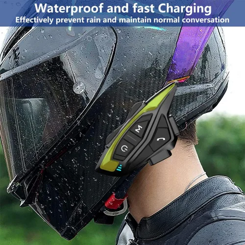 Miniatura 9 de Kit de intercomunicador Bluetooth para casco de motocicleta, casco de motocicleta con cancelación de ruido DSP/CVC, intercomunicador de casco de 8