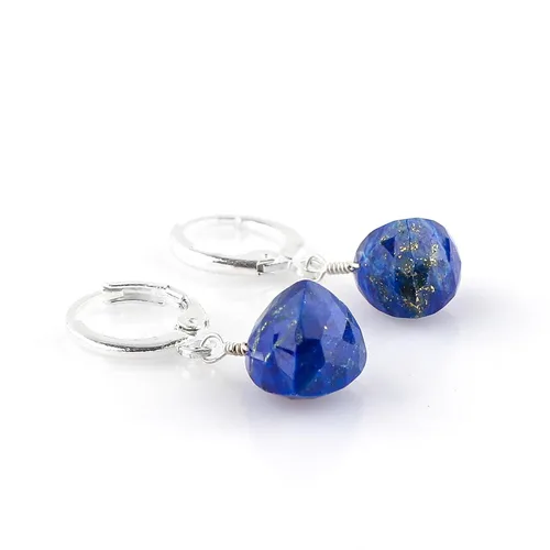 Miniatura 25 de Aretes de aro de cristal afganita natural Piedras afganas de alto grado Aretes chapados en plata Gota lisa Joyas de piedras preciosas hechas