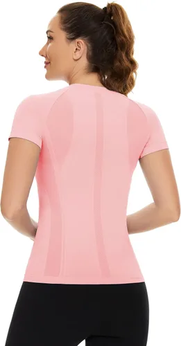 Miniatura 2 de MathCat Seamless Workout Shirts for Women Long Sleeve Yoga Tops Sports Running Shirt Breathable Athletic Top Slim Fit