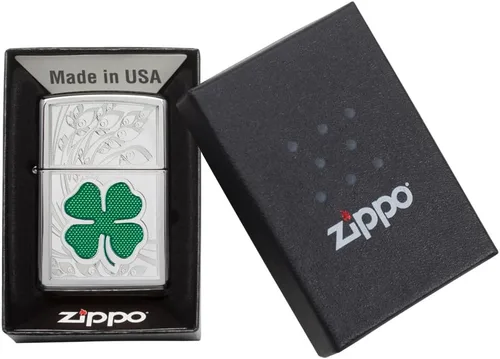 Miniatura 6 de Zippo Clover Design - Encendedor de bolsillo, cromo pulido, talla única (ZO24699)