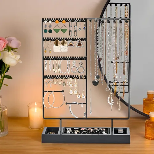 Miniatura 3 de ProCase Organizador de joyas, organizador de aretes, regalo del día de la madre, organizador de aretes de 6 niveles, estante para collares de árbol