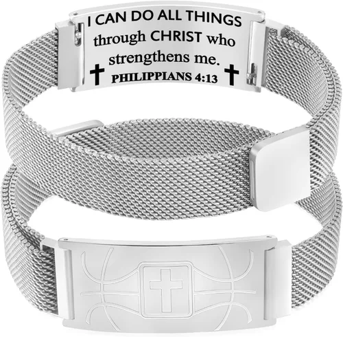 Miniatura 68 de Regalos de graduación, pulsera de fútbol, fútbol, baloncesto, béisbol, regalos de pulsera, pulseras de cruz de fe para hombres, bautismo, primera