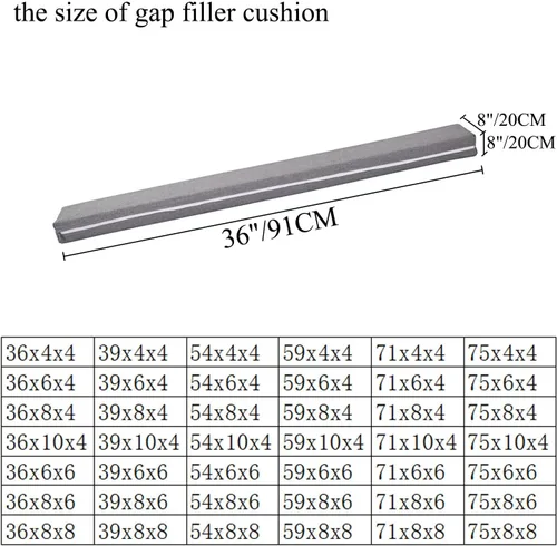 Miniatura 2 de SAMTY Relleno de cama para cabecero, relleno de espacio para sofá, relleno de grietas entre cabecero y colchón, 36 pulgadas
