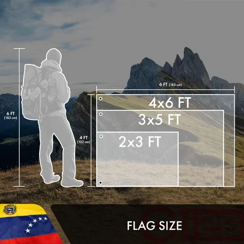 Miniatura 7 de G128 Bandera venezolana de Venezuela 3 x 5 pies Serie ToughWeave doble cara bordado de poliéster 210D Bandera de país, diseño bordado