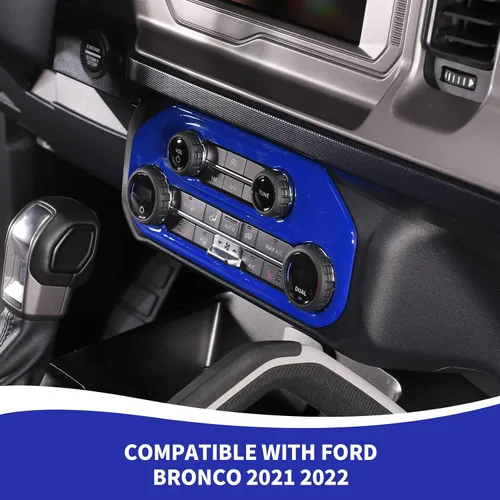 Miniatura 4 de RAZPOY para Bronco Cubierta del Panel del Interruptor de Aire Acondicionado, Moldura del Botón A/C de la Consola Central Compatible con Accesorios