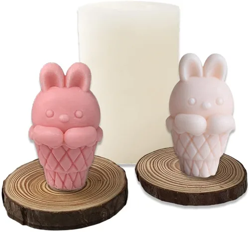 Miniatura 2 de Cestony Moldes de silicona para velas de helado 3D para hacer velas, pilar de resina, aromaterapia, cera, jabón, flor, espécimen, arcilla artesanal