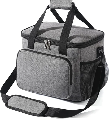 Insulated Lunch Bag for Men & Women, 24-Can Leakproof Large Adult Lunch Box Cooler with Shoulder Strap, Upgraded Thermal Lunchbox for Travel, Beach,