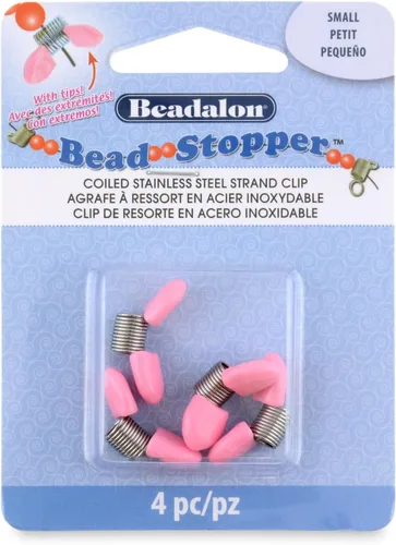Beadalon Tapón de cuentas, pequeño, puntas rosadas, 4 piezas