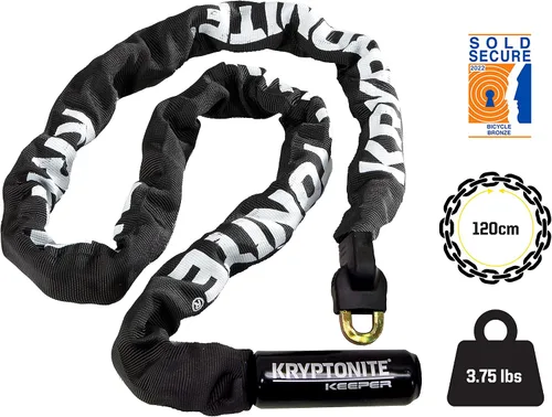 Miniatura 4 de Kryptonite Keeper 712 - Candado de cadena para bicicleta, 4 pies de largo, resistente, antirrobo, con llaves para bicicleta, motocicleta, scooter