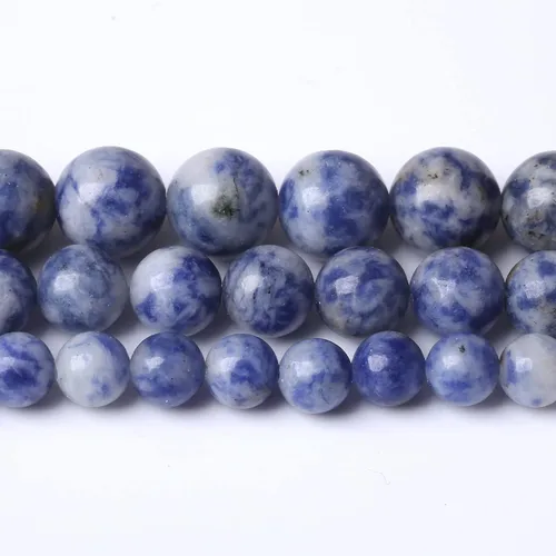 Miniatura 2 de 45 cuentas de sodalita natural de 0.315 pulgadas (0.315 in), cuentas redondas sueltas de piedra para hacer joyas, bricolaje y piedra energética