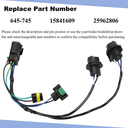 Miniatura 3 de Arnés de cableado de faros delanteros, conjunto de arnés de cables de faros delanteros compatible con Chevy Silverado 2008-2014, reemplaza 645-745