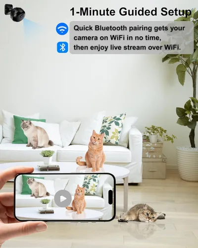 Miniatura 2 de Cámara Interior Inalámbrica 1080P, Cámara Wi-Fi para Seguridad del Hogar, Monitoreo de Mascotas, Detección de Movimiento y Visión Nocturna, Cámara