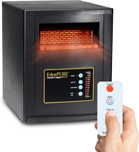 EdenPURE Classic CopperPLUS Calentador de Infrarrojos — Calentador de Zona de 1500 W Ahorro de Energía para Habitaciones Grandes hasta 1000 pies
