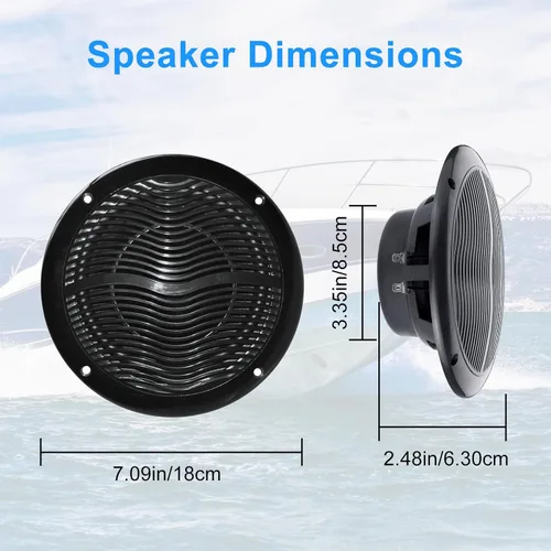 Miniatura 5 de STUDIOFINIX Altavoces marinos impermeables de 6.5 pulgadas, 2 vías, 240 vatios, montaje empotrado, audio estéreo, perfecto para barco, ATV, UTV