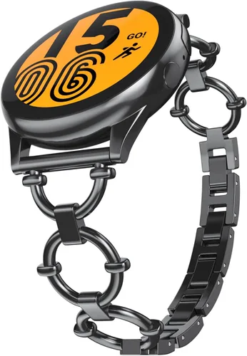 Miniatura 8 de Correa de metal de 0.787 pulgadas compatible con Samsung Galaxy Watch 4 y 5 (1.575 pulgadas, 1.732 pulgadas), bonita y elegante ajustable para reloj