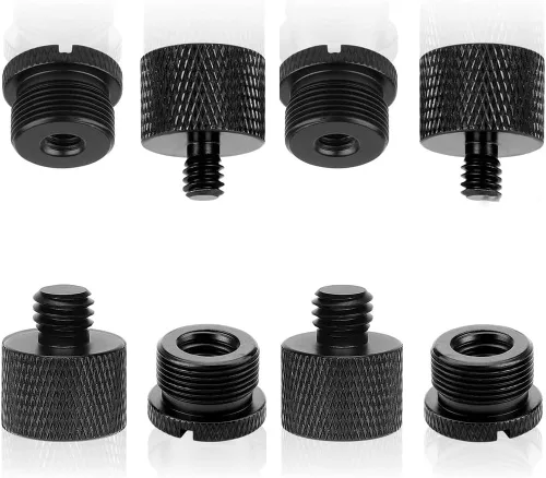 Miniatura 7 de Kit de adaptador de rosca de micrófono de 5/8 a 3/8 adaptadores de tornillo de micrófono 1/4 a 5/8 Adaptador de soporte de micrófono de aleación
