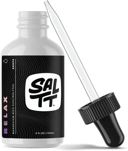 SALTT Relax Gotas de magnesio – Cloruro de magnesio iónico con sodio, potasio, electrolitos – Gotas de minerales traza – sin gluten, sin azúcar,