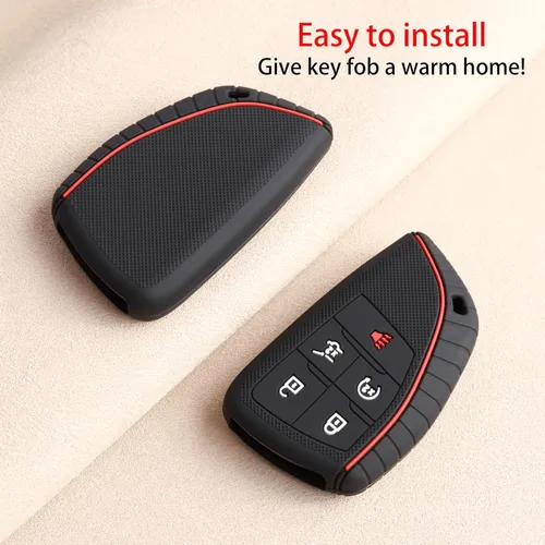 Miniatura 4 de TANDRIVE Funda para llavero para Chevy Equinox Traverse Blazer EV GMC Acadia Terrain 2026 2025 2024 y Buick Envision 2026-2021, 5 botones, silicona