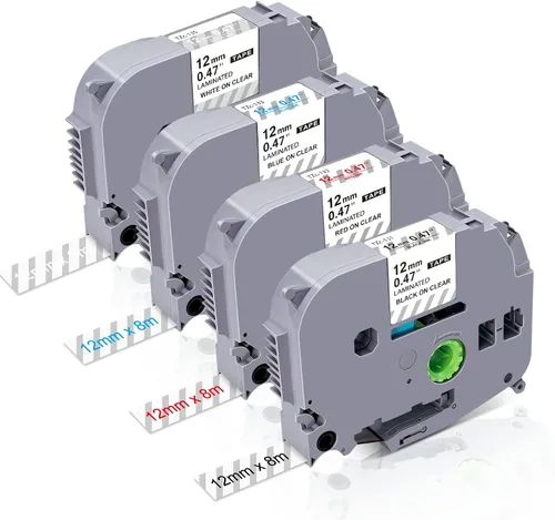 Miniatura 19 de Paquete de 3 cintas TZ de 0.47 pulgadas de repuesto para Brother TZe-131 TZ-131 P Touch cinta de etiquetas de 0.47 pulgadas laminada negra sobre