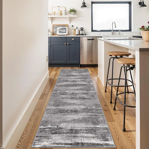 Miniatura 51 de Alfombra lavable para pasillo de 3 x 12 pulgadas, alfombras abstractas modernas con parte trasera antideslizante, alfombra ultra suave para cocina