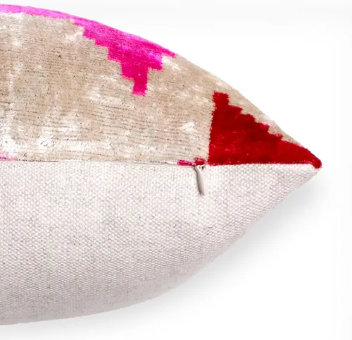 Miniatura 3 de CANVELLO -Exquisita almohada de plumón/cojín: almohadas de plumas elegancia y arte Almohadas icónicas con diseño Ikat Seda de terciopelo suave