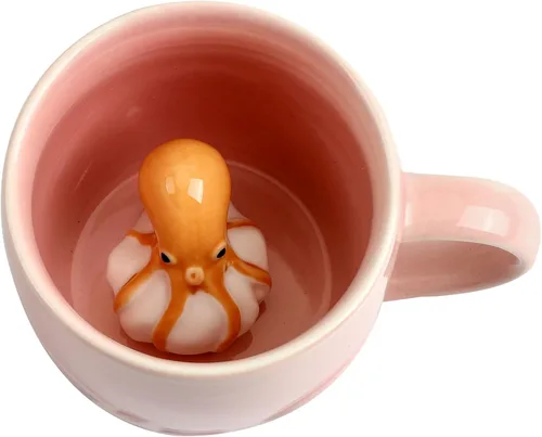 Miniatura 18 de Taza de café 3D con unicornio en el interior, linda figura de animal hecha a mano en cerámica, regalo para Navidad, cumpleaños o día de la madre