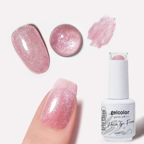 Miniatura 53 de Arte Clavo Esmalte de uñas de gel rosa lechosa de 0.5 fl oz, con luz LED, UV, remojado, transparente, rosa nude, manicura francesa, rosa claro