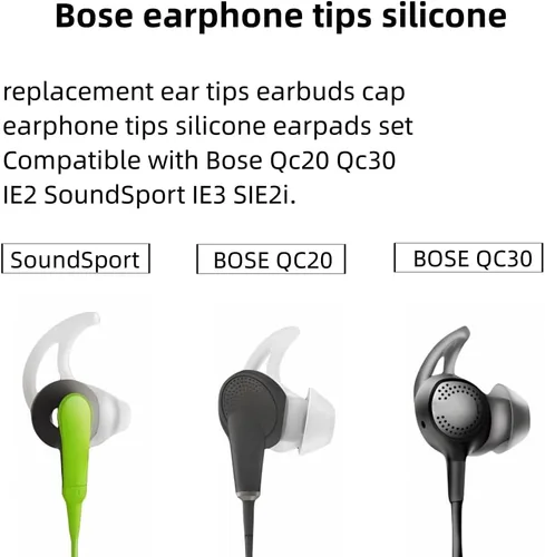 Miniatura 4 de Puntas de silicona para auriculares, puntas de repuesto compatibles con Bose Qc20 Qc30 IE2 SoundSport IE3 SIE2i auriculares Bud Covers Small 3 pares