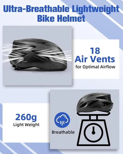 Miniatura 4 de Zacro Adult Bike Helmet, Lightweight Bicycle Helmet with Removable Pads and Visor, CPSC Certified Safety Helmet for Men Women, Mountain Road Cycling