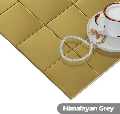 Miniatura 4 de Yipscazo - Losetas de salpicaduras en mosaico de acero inoxidable, de metal, para despegar y pegar, adhesivos, para cocina, baño, lavandería, en oro