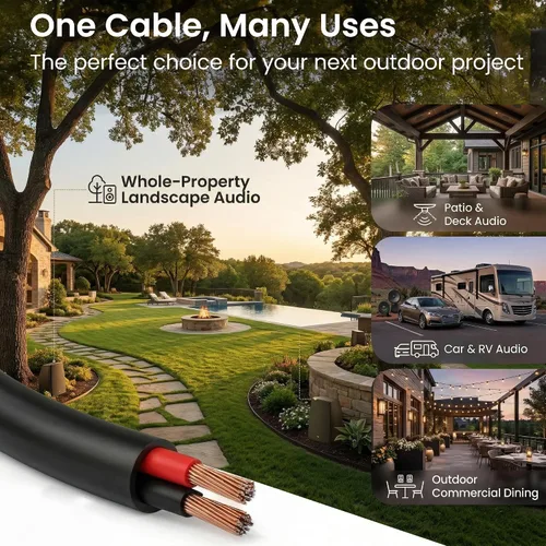 Miniatura 5 de GEARit Cable de altavoz para exteriores con clasificación CL3, cable de altavoz de calibre 10, cable de altavoz de 100 pies para altavoces