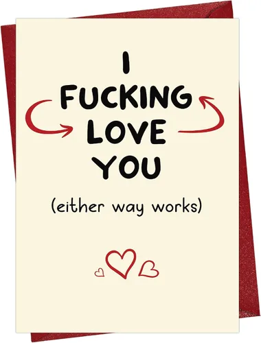 Cheerin Divertida tarjeta de aniversario con sobres, tarjetas de amor traviesas para él y ella, tarjeta romántica para marido, esposa, prometido,