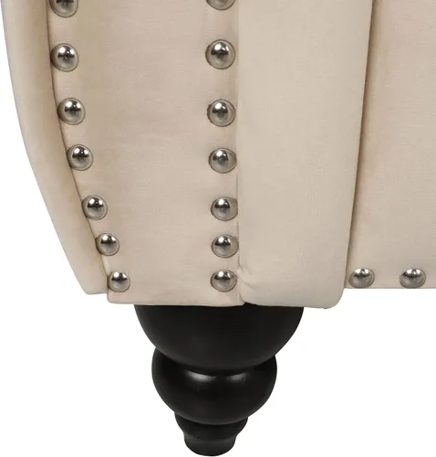 Miniatura 6 de RARZOE Chesterfield - Sillas contemporáneas de terciopelo Chesterfield, silla de club de terciopelo, silla Chesterfield con brazos enrollados