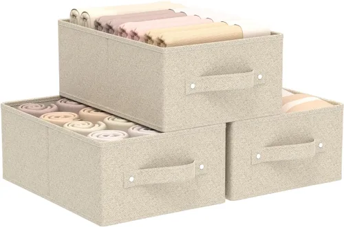 Miniatura 12 de Organizador plegable para guardar ropa, cajas de almacenamiento para organizar el hogar, cestas cúbicas de tela, para oficina y armario, gris