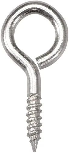 Miniatura 10 de uxcell Ganchos de ojo de tornillo pequeños de 0.59 pulgadas Tornillos autorroscantes Percha atornillada de acero al carbono Ganchos de anillo