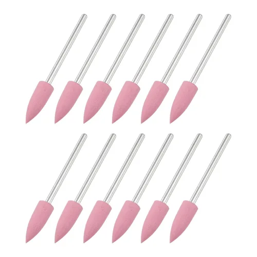 Miniatura 24 de uxcell Piedra montada abrasiva de 80 granos 0.093 in vástago de 1/4 "(6 mm) de diámetro cabezas puntiagudas ruedas de pulido y pulido de piedra