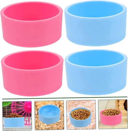 Miniatura 9 de POPETPOP Alimentador de erizo para conejillos de indias, cuenco de chinchilla, suministros de hámster de plástico, plato de comida para hurón