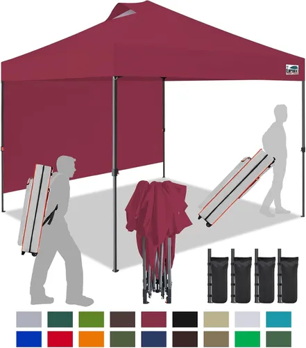 Miniatura 41 de Eurmax Tienda de campaña desplegable de 8 x 8 de Estados Unidos, con bolsa rodante patentada sin puntas, 4 paredes extraíbles con cremallera, toldo