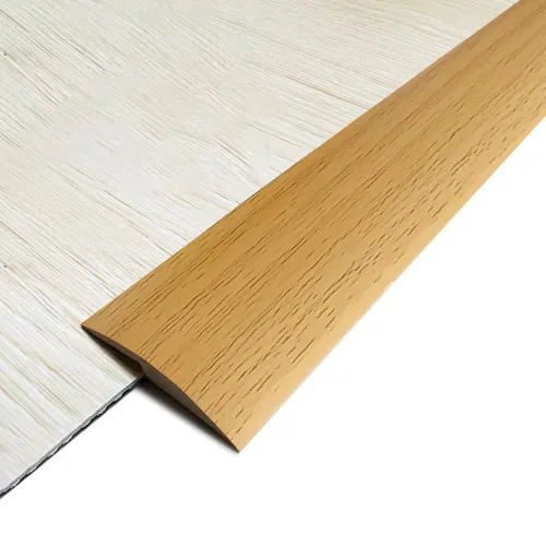 Tira de Transición de Piso - Autoadhesiva, PVC de Alfombra a Azulejo, Umbral de Piso Flexible de Vinilo (Grano de Madera Amarillo, 5mm/3.05M)
